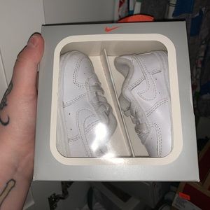 Baby (crib shoes) Nike Air Force ones, size 3C.